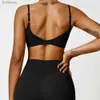 Conjuntos ativos respirável sexy roupa interior esportiva à prova de choque colheita superior anti-suor fitness topo feminino yoga sutiã push up esporte superior ginásio treino topl240118