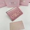 Women Designer Wallets Card Holders Pleated Sheepskin Letter Purse Multiple Card Slots Ultra-thin Mini Portable Card Holder