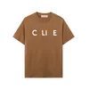 Algodão Cel Pure Classic Chest Letter impresso de camiseta masculina e feminina versátil solto de mangas curtas de mangas curtas