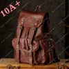 10A+ High quality bag Fashion Handmade Vegetable Leisure Tanned Cowhide Backpack Leather for Men Personalized Student Trendy Brand Genuine Travel