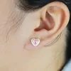 Stud Earrings Pastel Enamel Heart In 6 Colorful Cubic Zirconia - Bling CZ Geometric Women Wholesale