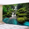 Tapestries Beautiful natural landscape Large tapestry Forest waterfall Bohemian wall Art decoration blanket Home background cloth bedspreadvaiduryd