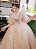 2024 robes de fille de fleur à paillettes pour mariage dentelle applique brillante robe de fête d'anniversaire pour enfants robe de bal gonflée princesse petites filles robe de reconstitution historique robe formelle pour tout-petits