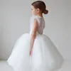 Vestidos de menina meninas camadas de bolo branco crianças puxar manga elegante festa de casamento aniversário tutu princesa vestidos noite roupas formais