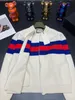 Luksusowe designerskie ubrania dla kobiet jesienna załoga szyi szyici sweter g litera kolorowy blok kardigan wełniany sweter sweter swobodny wysokiej jakości