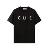 Algodão Cel Pure Classic Chest Letter impresso de camiseta masculina e feminina versátil solto de mangas curtas de mangas curtas