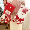 Medias navideñas Bolsas de regalo Calcetines de punto rojos Decoraciones Navidad Calcetines decorativos grandes de 45 cm Medias duraderas para chimenea Fiesta de dulces colgante Lindo muñeco de nieve de Papá Noel