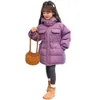 Girls 'Girl Girl Coat Baby Children's 2024 New Western Style Little Mid Middle الشتاء أسفل القطن