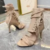 Sandały Kobiety Modna kostka Pasek na kostkę wysokie obcasy buty Buty Buty Gladiator Buty Woman Summer Gruste Sole Rome Pumps Sandalias Mujer