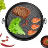 Portable Frying Pan Griddle Cookware Skillet Tray Grill Barbecue BBQ 240117