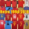 Camiseta de futbol Espanha Retro camisas de futebol Espana 1994 1996 2002 2008 2010 2012 camisa de futebol vintage DAVID VILLA HIERRO TORRES FABREGAS Espanha 94 96 02 08 10 12 18