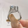 Diamant bestandener Moissanit-Ring aus 925er-Sterlingsilber, 5 CT VVS-Moissanit-Ringe für Mädchen und Frauen, Braut- und Verlobungsschmuck, Geschenk, Größe 6–9