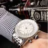 Breitlinx Movement Chronograph AAAAA SPECIAL OS 1884 Titta män Sapphire Crystal White Dial Rostless Man Montre Homme