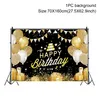 Party Decoration Gold Glitter Happy Birthday Backdrop för PO Black Adult Theme Supplies DIY BACKDROPS