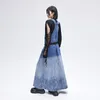 New Oc950m50 Spring/Summer Women's Dress Denim Personalized Graffiti Strap Long Skirt Looks Slimmer Street Style