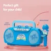 Barnmikrofon Karaoke Machine Music Instrument Toys With Light Inomhus utomhus Travel Education Toy Gift for Girl Boy Child 240117