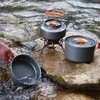 Camping Cookware Kit Outdoor Aluminium Cooking Set Water Kettle Pan Pot Traveling Vandring Picknick BBQ Tabell Leveranser Utrustning 240117