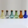 Flaskor 6x mini glas med kork som önskar flaska transparent söta små burkar tomma