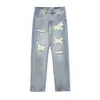 A Collection of 2022 Autumn Trendy Brand DREW Smiley Face Distressed Jeans for Both Men and Women in the Same Style FOG