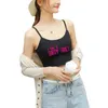 Réservoirs pour femmes Je suis une fille sale Lettres roses Imprimer Sexy Crop Top Summer Coton élastique Camis Sans manches Court Tank Bar Femmes