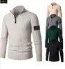 Stone Jacket Island Men's Designer Sweater vintertröja män avslappnad pullover stickad tröja blixtlås långt tröja varumärke ungdomens hösten förtjockad asiatisk storlek