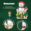 Bloklar Noel Swing Street View Serisi Yapı Blokları Snowman Slegh Cupcake Meclis Modeli Tuğlalar Ldren'in Toys Tatil Hediyesi Vaiduryb