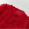 Robes décontractées Tempérament socialite Robe de mariée française rouge pour femmes automne hiver 2024 superbe fée amincissante