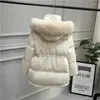 Trench da donna Giacca moda invernale Parka stile coreano Cappotto spesso caldo con cappuccio e coulisse in vita Cappotto femminile corto