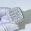 Band Rings Iced Out Rfor Men Real Gold Plated Prong SettCopper CZ Stones Hip Hop Fashion Jewelry 2023 Trend J240118