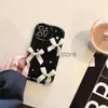 Mobiele telefoon hoesjes Koreaans schattig 3D lint strik parel creatief hoesje voor iPhone 14 13 12 11 Pro Max X XR Wavey lens beschermend zacht zwart TPU cover J240118