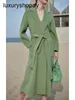 Top Maxmaras Cashmere Coat Womens Wrap Coats High -End -Doppel für Mid Länge Avocado Green Highend Labbro Woolen Herbst und Winter 2024