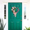装飾的な花のハート形状の花の花輪のロマンチックな形の家のファッショナブルな庭の玄関のドアバルコニーのための弓ノット