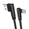 Câble USB vers Type C à charge rapide à 90 degrés, cordon de synchronisation de données, pour téléphone portable Samsung Xiaomi mi, câbles Micro USB/type-c 1m/2m/3m