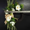 Decorative Flowers 2024 Spring Simulation Magnolia Wreath Summer Daily Artificial Flower Front Door Hanging Decoration Farmhouse Garland