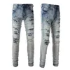 Italien-Stil Mann Bandana Patch Jeans Street Denim Hose Slim Fit