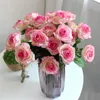 15 pcslotシルクリアルタッチローズ人工豪華な花の結婚式の偽の花のためのホームパーティーのためのフェイクフローラル装飾バレンタインギフト240117