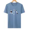 T-shirt à manches courtes en coton pour hommes, été, à manches mi-longues, nouveau T-shirt ample pour étudiants, haut ins tide, 100
