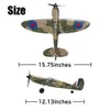 Spitfire RC Plane 2.4G 4CH EPP 400mm Fixed WingSpan Remote Control Fighter One-Key Aerobatic RTF 761-12 RC Aircraft 240117