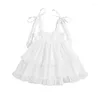 Robes de fille focus norm 0-4Y enfant en bas âge bébé filles robe de princesse sans manches sangle à pois à volants maille Tulle tenue d'été