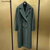 Top Maxmaras Cashmere Coat 101801 Womens Coats Vinário 2024 Autumnwinter 13 Série de cores Full Color