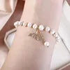 Charm Bracelets Simple Fashion Jewelry Temperament Women Crystal Beads Pendant Pearl Bangles Whale Fishtail