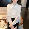 Women's Blouses Long Sleeve Office Lady Blouse Shirt Tops Women Peter Pen Collar 2024 Shirts Buttons V135