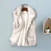 Fashion Fluffy Waistcoat Windproof Faux Fur Vest Women Plus Size Furry Coat Pockets Comfortable for Shopping 240117