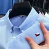 Camisas casuales para hombres Algodón de alta calidad Primavera / Otoño Exquisito bordado Manga larga Tendencia Negocios Diseñador de moda Ropa para hombre Top