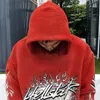 Sweats à capuche pour hommes Sweatshirts rouge haute qualité à capuche masque portrait imprimé sweat rue loisirs sweat homme anime haïku sweat femme y2k topyolq