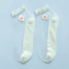 Femmes chaussettes 5 paires été femme soie cheville dentelle ultra-mince fille transparente fibre de verre mode marguerite fleur Harajuku style mignon