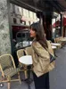 Giacca da donna con paillettes lucide Y2k color oro colletto alla coreana manica lunga cappotto corto autunno inverno donna alta streetwear 240117