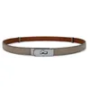 Dress belt for women designer quiet belts luxury orange black blue brown simple waist bands small buckle ladies leather belt birthday holiday gift hg083