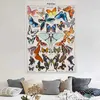 Tapestries Butterfly Tapestry Vintage Insect Recognition Figure Natural Aesthetic Chart Wall Hanging for Room Boho Art Home Decovaiduryd