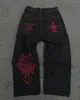 Y2K Jeans HARAJUKU HIP HOP RETRO Black Multi Pocket Cargo Panto